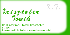 krisztofer tomik business card